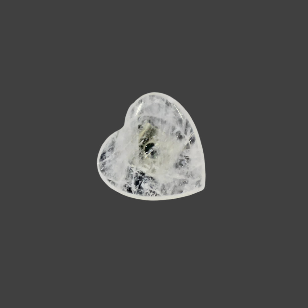 Clear Quartz Heart Gemstone Car Vent Clip 3/4"