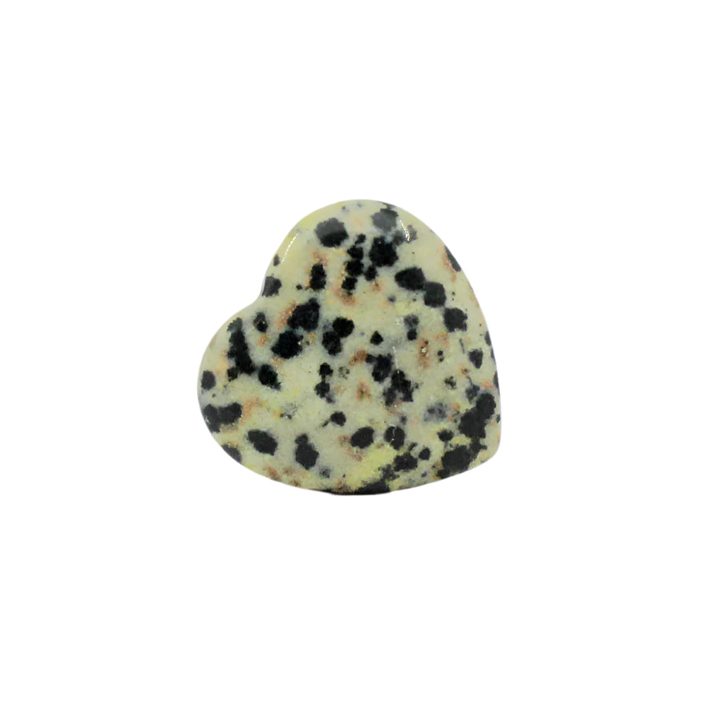 Dalmatian Jasper Heart Gemstone Car Vent Clip 3/4"