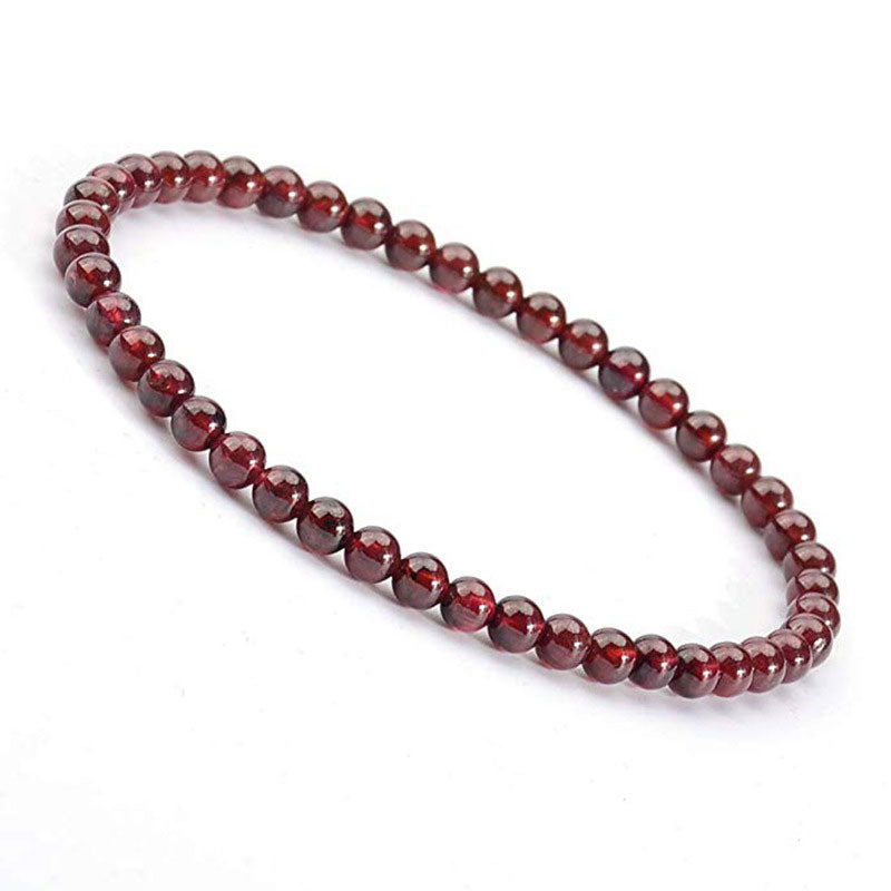 Garnet Gemstone 4mm Bracelet
