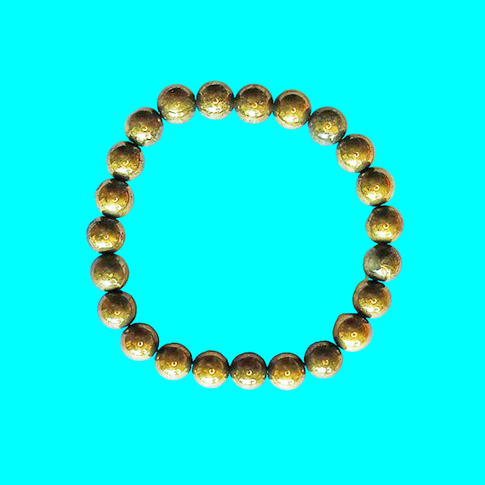 Golden Pyrite Gemstone 6mm Bracelet