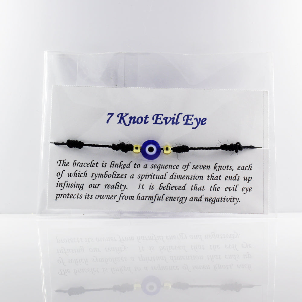 7 Knot Evil Eye Black Adjustable Bracelet