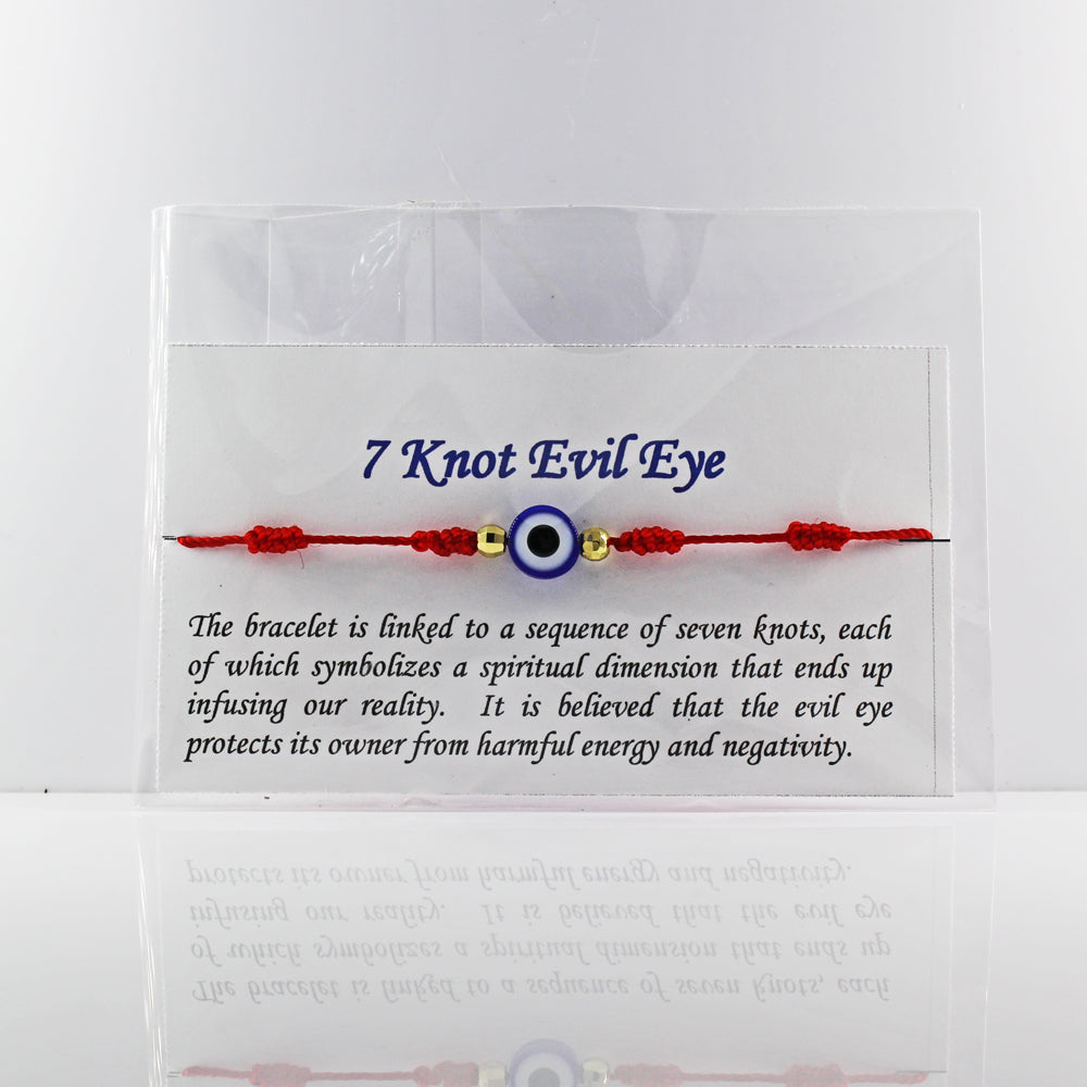 7 Knot Evil Eye Red Adjustable Bracelet