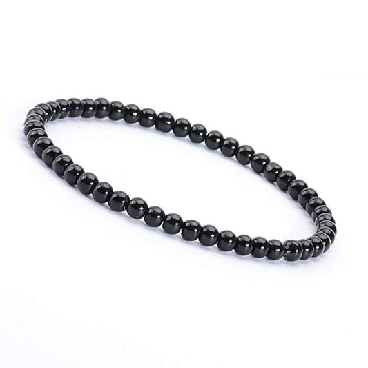 Black Agate Gemstone 4mm Bracelet
