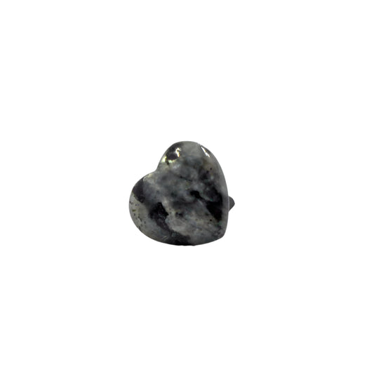 Black Labradorite Heart Gemstone Car Vent Clip 3/4"