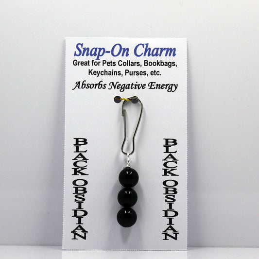 Black Obsidian Snap-On Charm