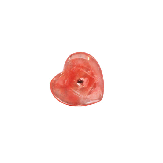 Cherry Quartz Heart Gemstone Car Vent Clip 3/4"