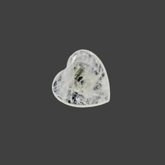 Clear Quartz Heart Gemstone Car Vent Clip 3/4"