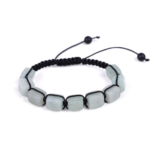 Clear Quartz Cube Bead Adjustable Bracelet