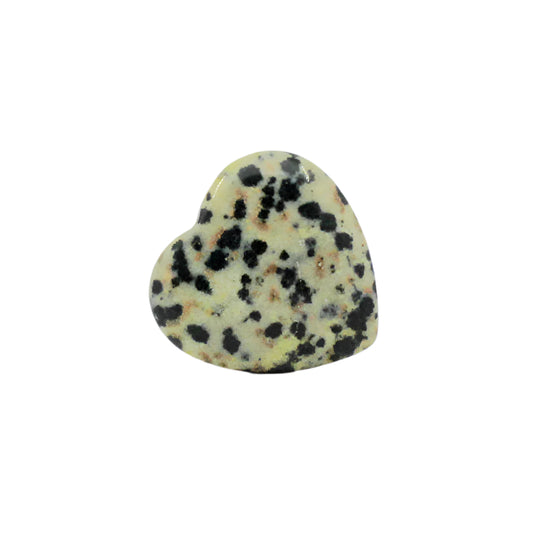 Dalmatian Jasper Heart Gemstone Car Vent Clip 3/4"