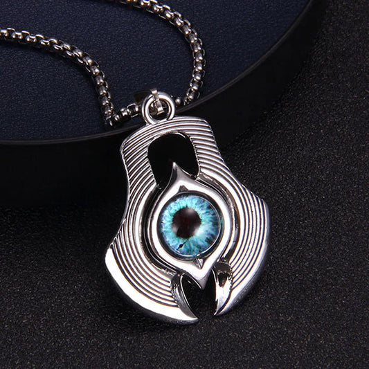 Evil Eye Unisex Necklace with Stainless Steel Chain