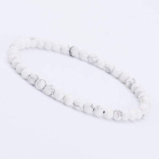 Howlite Gemstone 4mm Bracelet