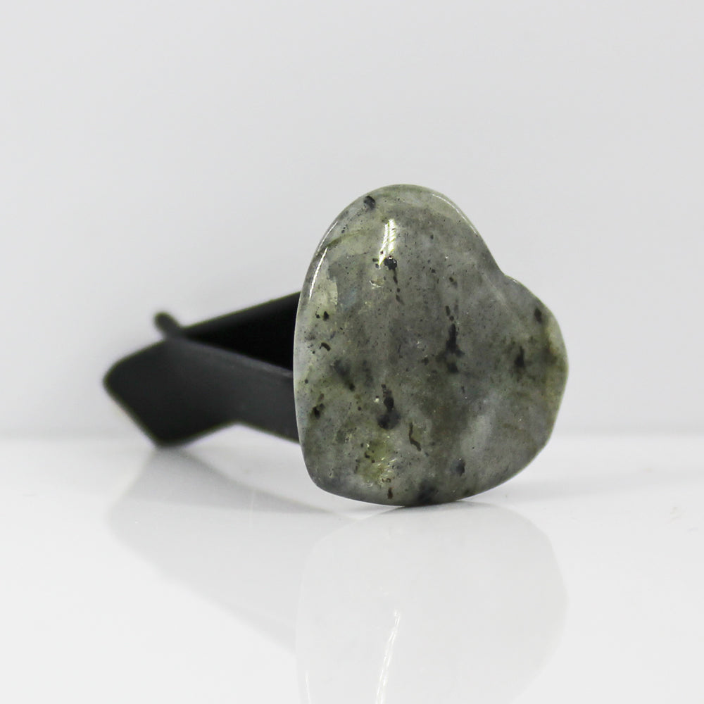 Labradorite Heart Gemstone Car Vent Clip 3/4"