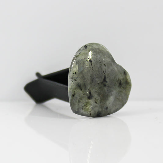 Labradorite Heart Gemstone Car Vent Clip 3/4"