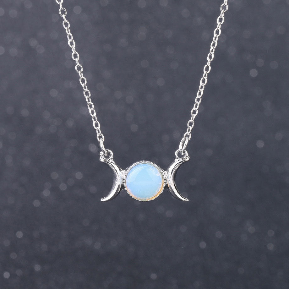 Opalite Triple Moon Necklace