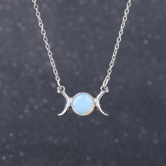 Opalite Triple Moon Necklace