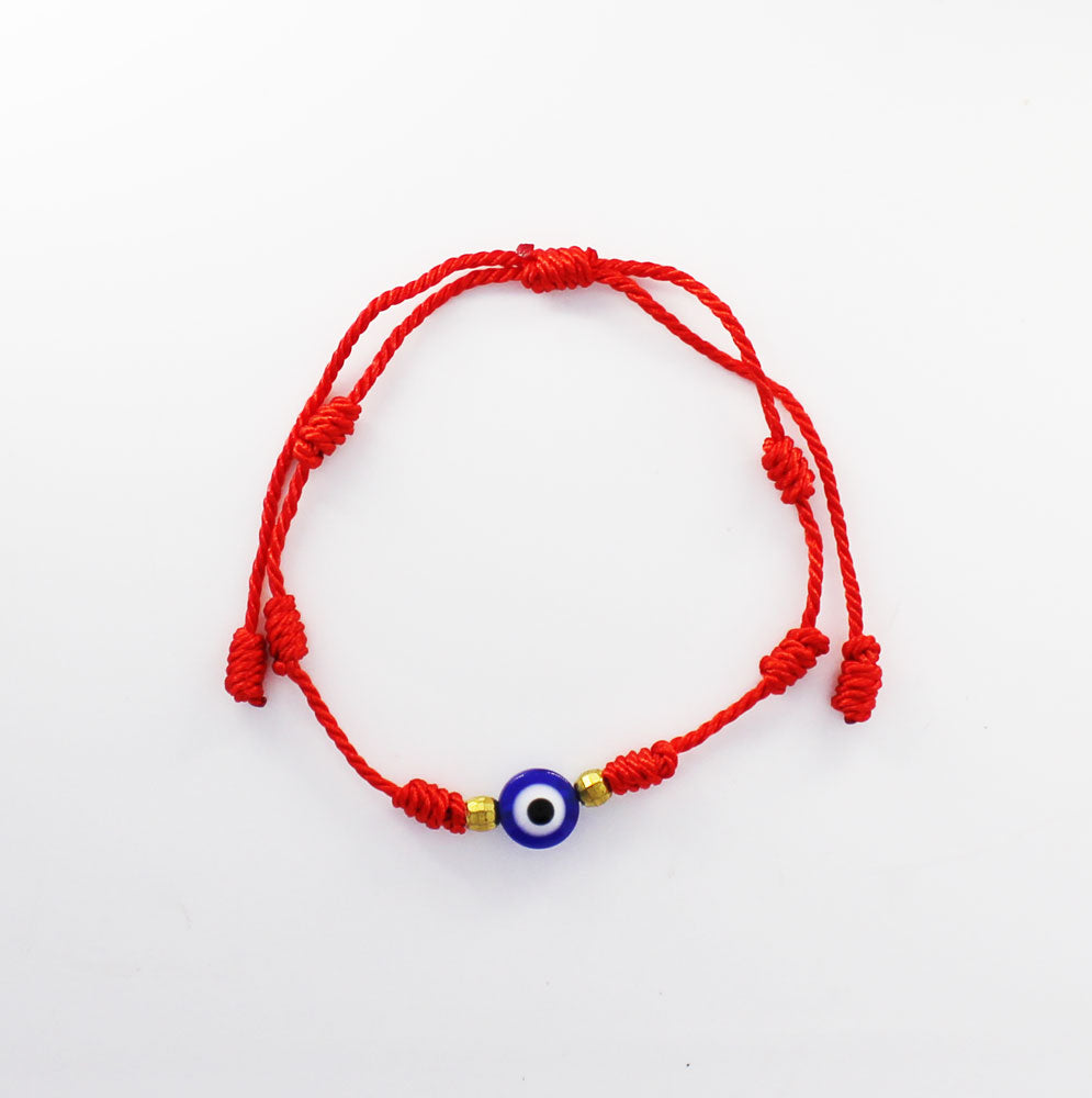 7 Knot Evil Eye Red Adjustable Bracelet