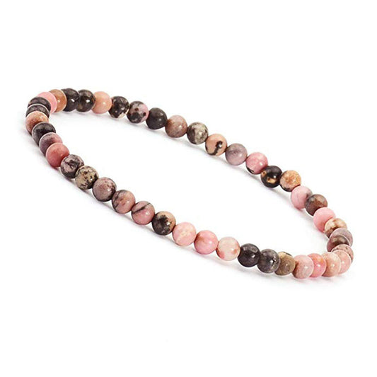 Rhodonite Gemstone 4mm Bracelet