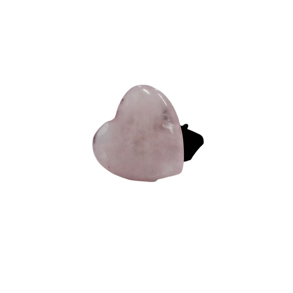 Rose Quartz Heart Gemstone Car Vent Clip