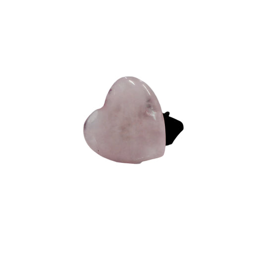 Rose Quartz Heart Gemstone Car Vent Clip