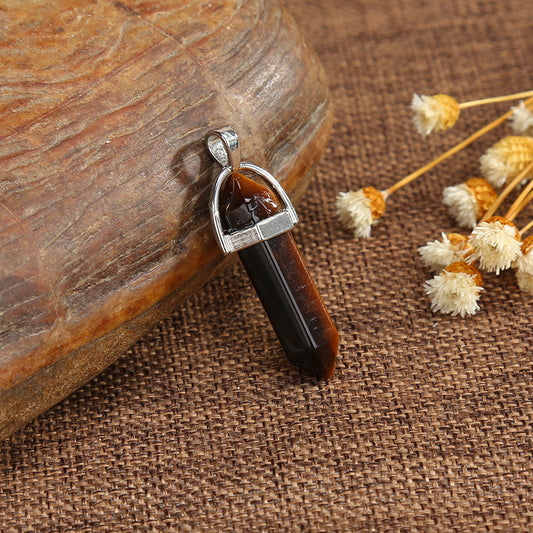 Gold Tigers Eye Bi-Point Pendant