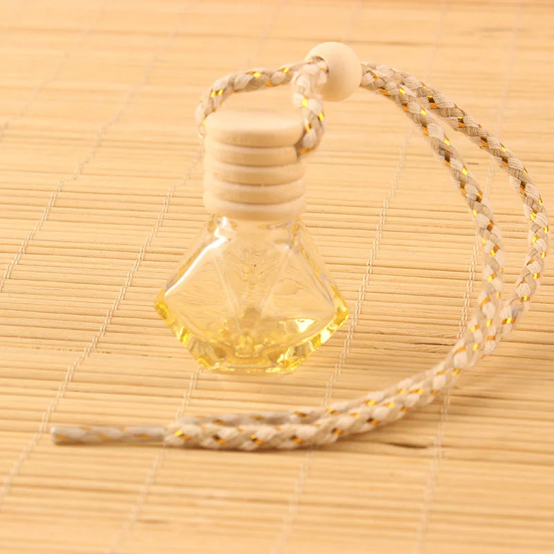 Glass Wish Bottle With Wood Cap 1 1/2" Wide x 2" Tall (Yellow)