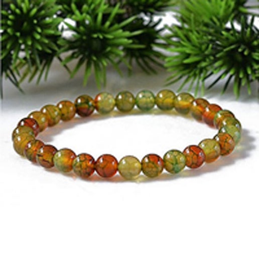 Dragon Veins Agate 8mm Round Bracelet