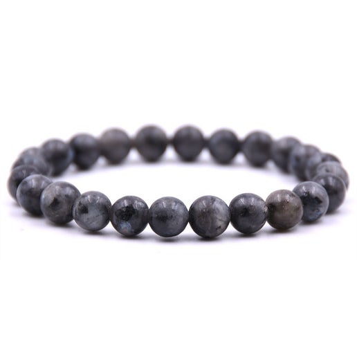 Black Labradorite 8mm Round Bracelet (Also Known As Larvikite)