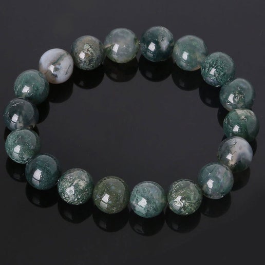 Moss Agate 6mm Bracelet