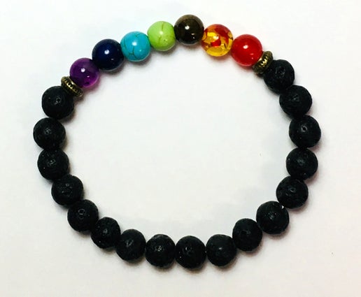 Lava Bead Chakra Aromatherapy Bracelet 8mm
