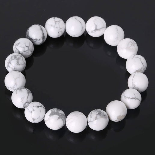 Howlite 8mm Round Bracelet